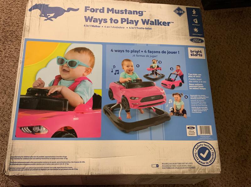 Ways to Play Walker - Ford Mustang, Pink, 4-in-1 Walker – Kids2, LLC