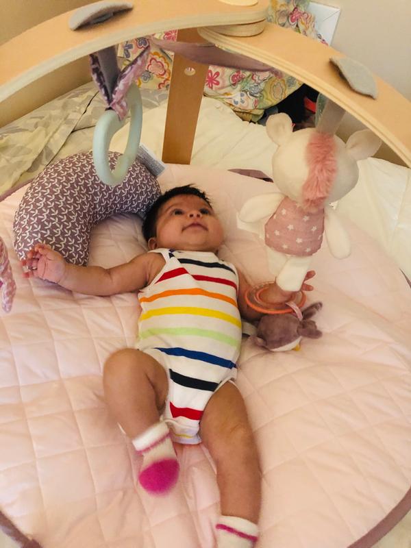 My new activity Gym calls my baby love she is so happy