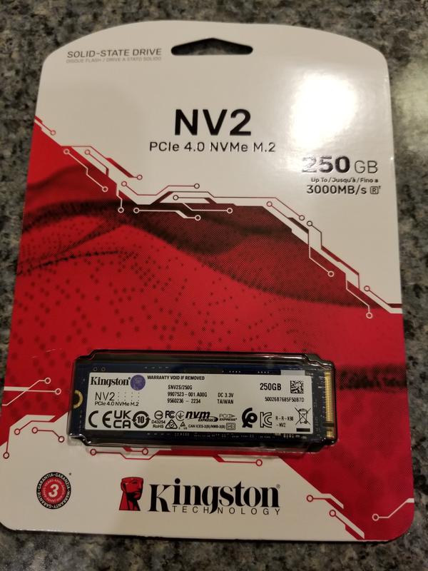 Kingston NV2 PCIe 4.0 NVMe SSD - Lower Power Consumption & Heat 