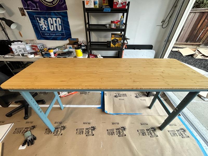 Everest Everest Work Table 72-in W x 32-in H Steel Modern Blue ...