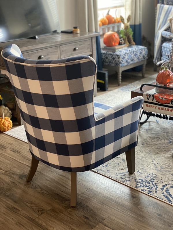 Navy discount check chair