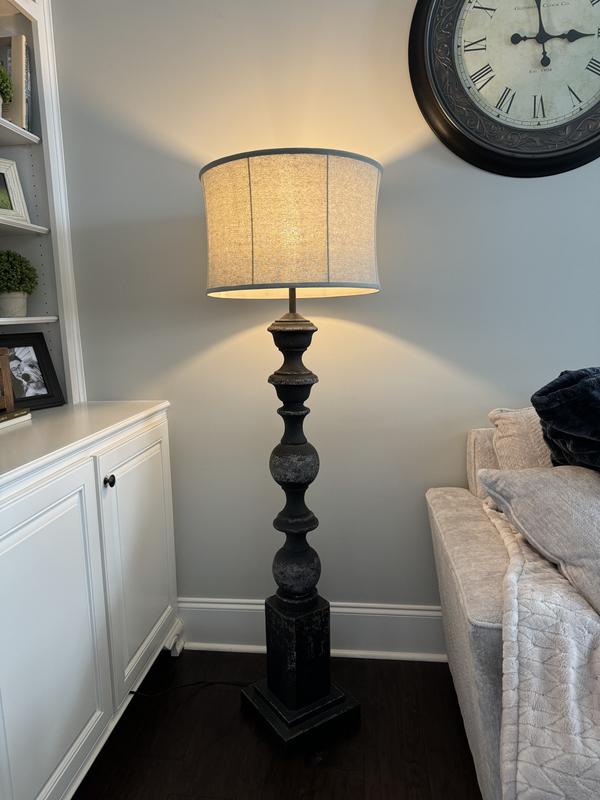Black Distressed Carved Floor Lamp Kirklands Home