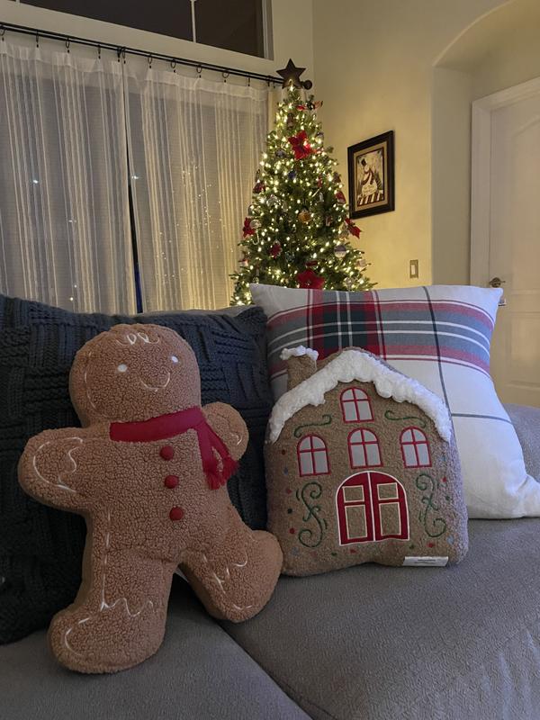 Gingerbread Family Personalized Christmas Lumbar Pillow