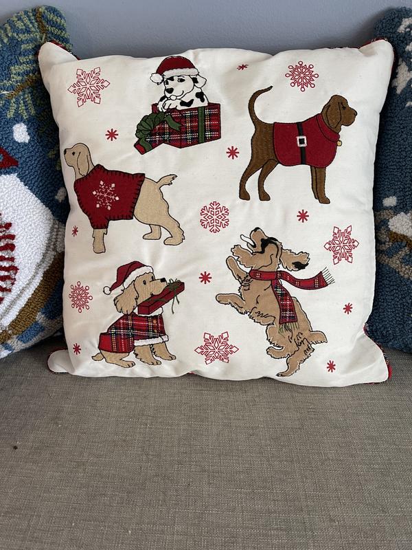 The Holiday Aisle Christmas Dog Outdoor Square Pillow Cover