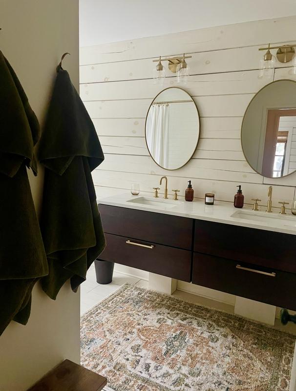 Oval Antique Brass Nouveau Linear Mirror | Kirklands Home