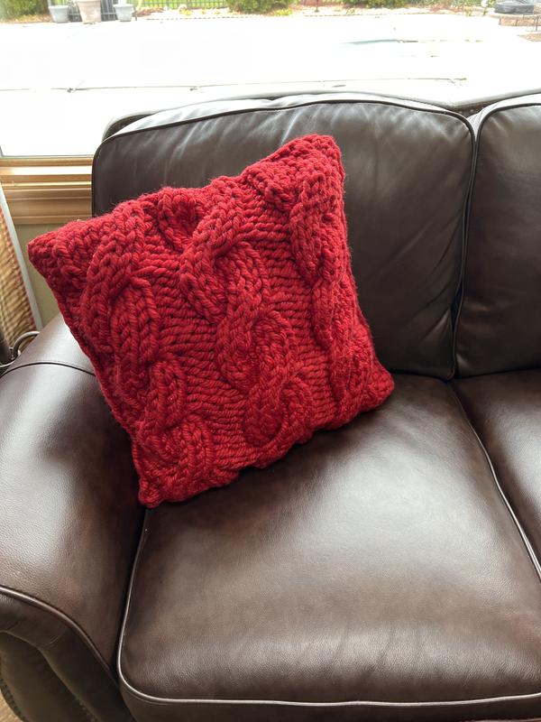 Red knit hot sale pillow