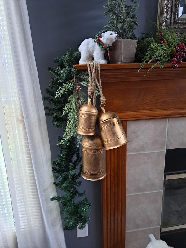 Gold Metal Hanging Bells, Set of 3
