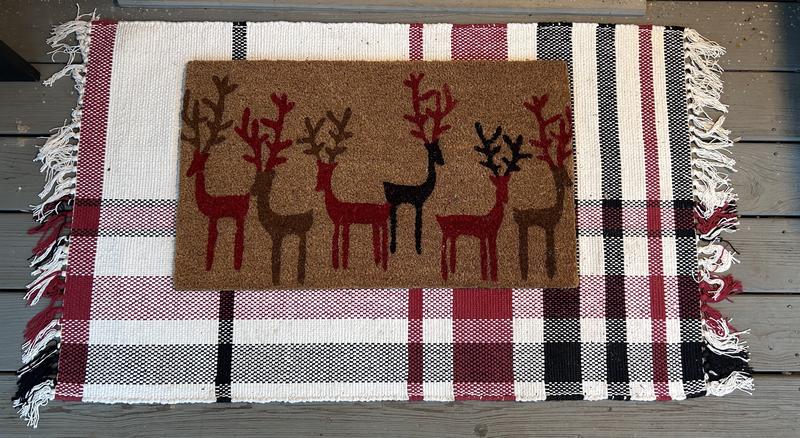 Outdoor Hello Winter Christmas Doormat, Tan/Black, 29L x 17H , Coir/Vinyl | Kirkland's Home