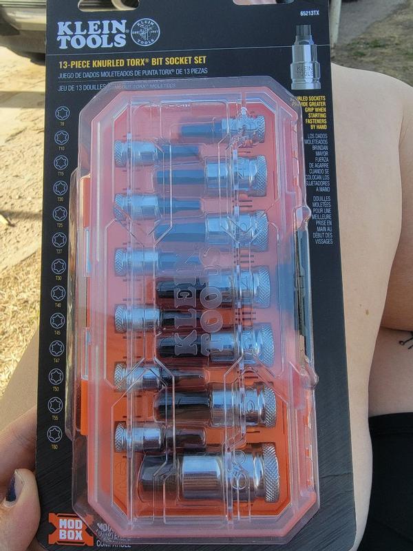 Klein Tools Knurled TORX® Bit Socket Set, 13-Piece 65213TX