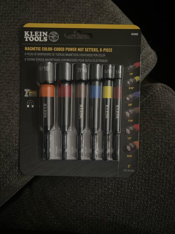 ◆MIN Magnetic Power Nut Setters, 4-Inch Shaft, 6-Piece - 32946S | Klein