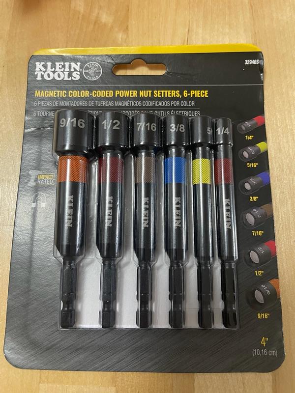 Magnetic Power Nut Setters, 4-Inch Shaft, 6-Piece - 32946S | Klein