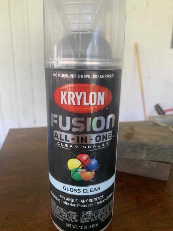 Krylon Flat Clear Spray Paint and Primer In One (NET WT. 12-oz) at