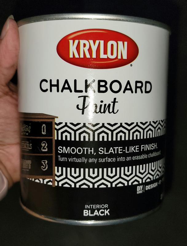 Krylon K05223000 Chalkboard Paint Special Purpose Brush-On, Black, Quart, 1  Quarts (Pack of 1)