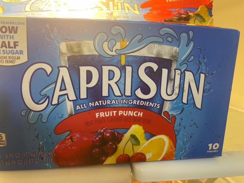 Capri Sun Fruit Punch Flavored Juice Drink Blend, 10 ct Box, 6 fl oz Pouches