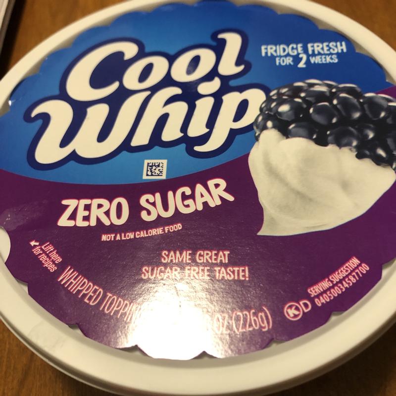 Cool Whip Zero Sugar Whipped Cream Topping, 8 oz Tub 