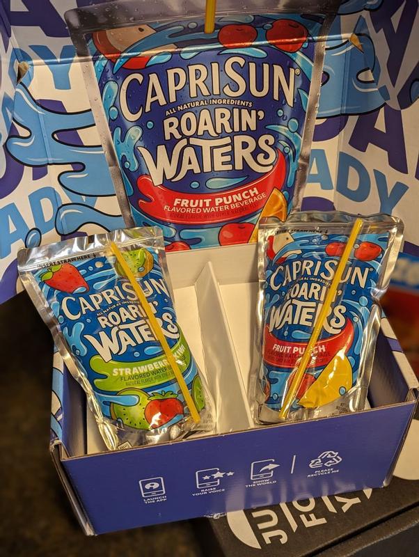 Capri Sun Roarin' Waters Fruit Punch Wave Naturally Flavored Water Beverage,  10 ct Box, 6 fl oz Drink Pouches