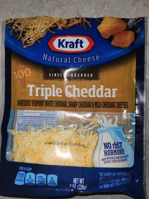 Kraft Triple Cheddar Finely Shredded Cheese, oz Bag Meijer