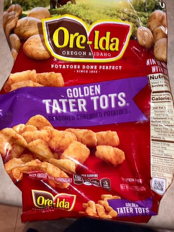 Ore-Ida Golden Tater Tots Seasoned Shredded Frozen Potatoes Value Size, 5  lb Bag