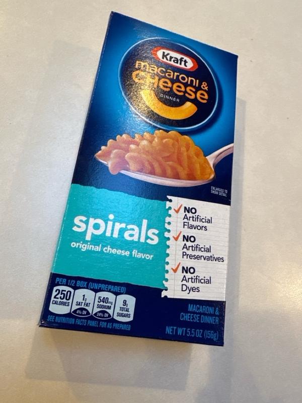 Kraft Spirals Original Macaroni and Cheese Dinner, 5.5 oz Box