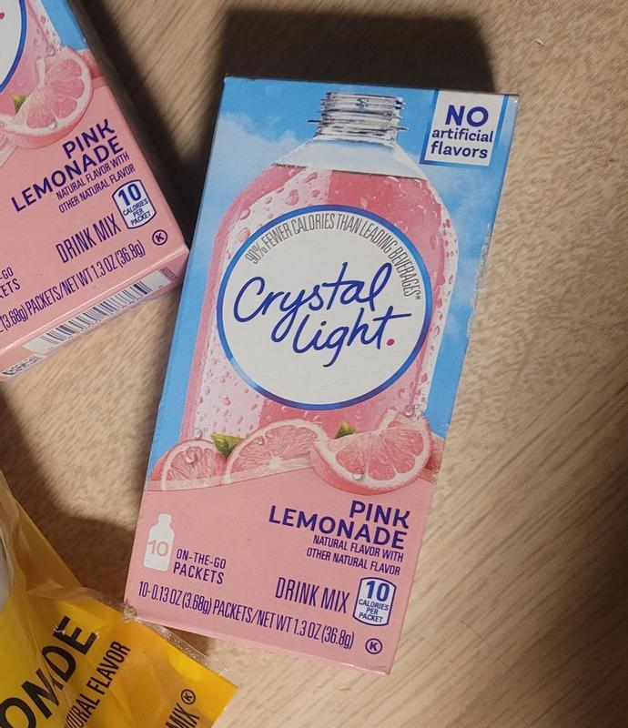 Crystal Light On The Go Pink Lemonade, 10-Count Boxes (Pack of 6