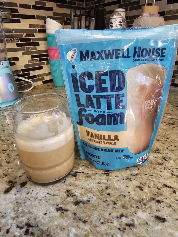Maxwell House Iced Latte with Foam!! Caramel Iced Latte at Home ~ So Easy !  @maxwellhouse 