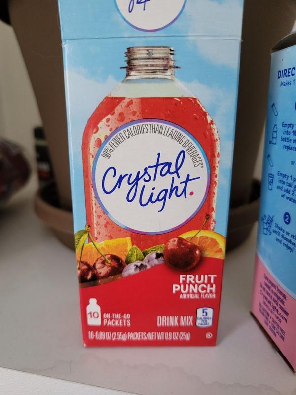 Crystal Light Fruit Punch Artificially Flavored Powdered Drink Mix, 10 ct.  On-the-Go-Packets
