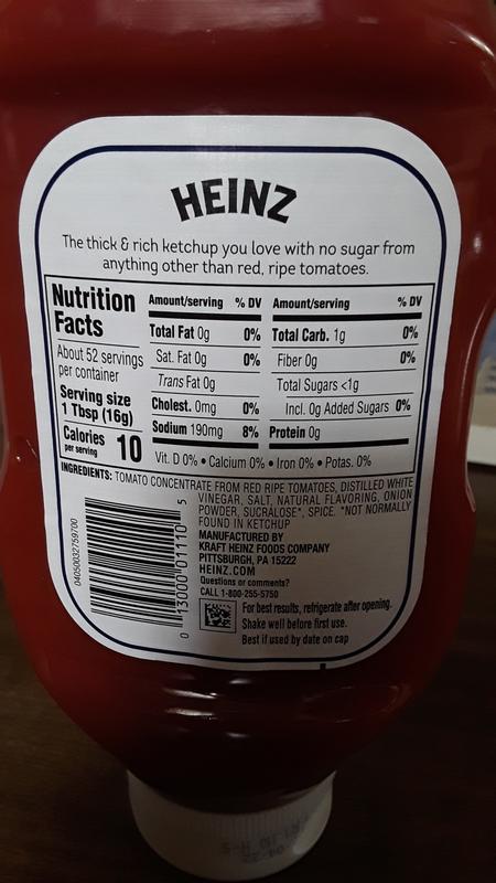 Heinz No Sugar Added Ketchup Vs Regular Collectisale | www ...