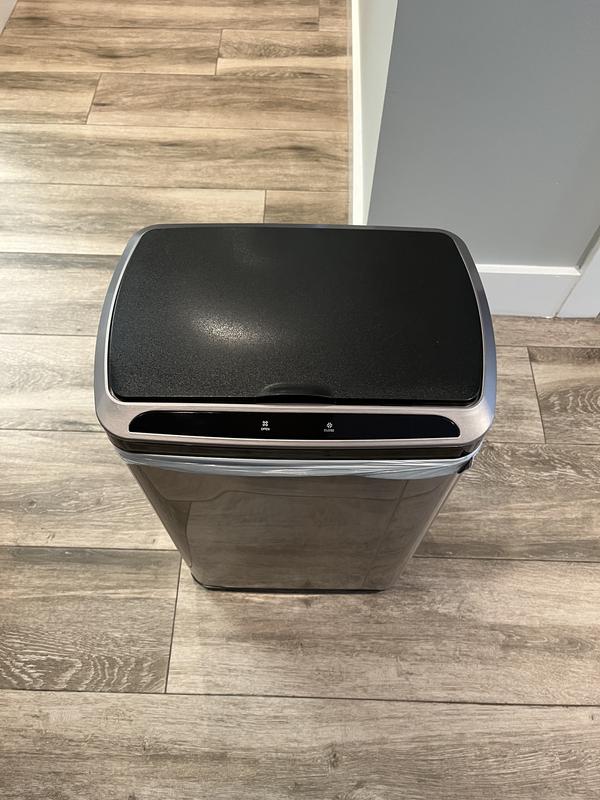 Kraus 13 Gal GarbagePro Rectangular Touchless Motion Sensor Trash Can with SoftShut Lid, Matte Black Finish | KTCS-10MB