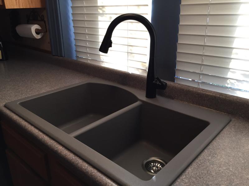 33 Drop In Undermount Granite Single Bowl Kitchen Sink In Black