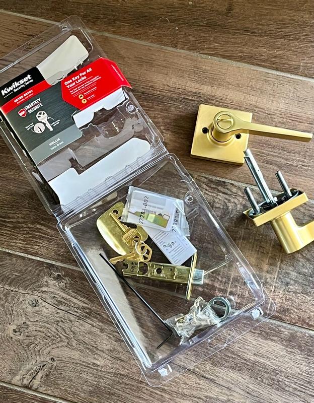Kwikset Hollis Satin Nickel Keyed Entry Door Lever Featuring