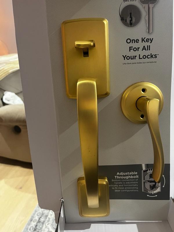 Kwikset Brentford Matte Black Exterior Grip Door Handleset Only
