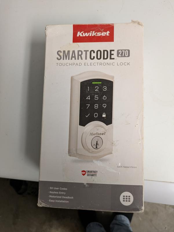 Satin Nickel 270 SmartCode Traditional Electronic Deadbolt | Kwikset