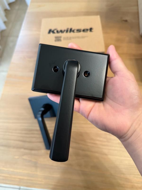 Satin Nickel Trafford Lever (Rectangle) - Hall/Closet | Kwikset