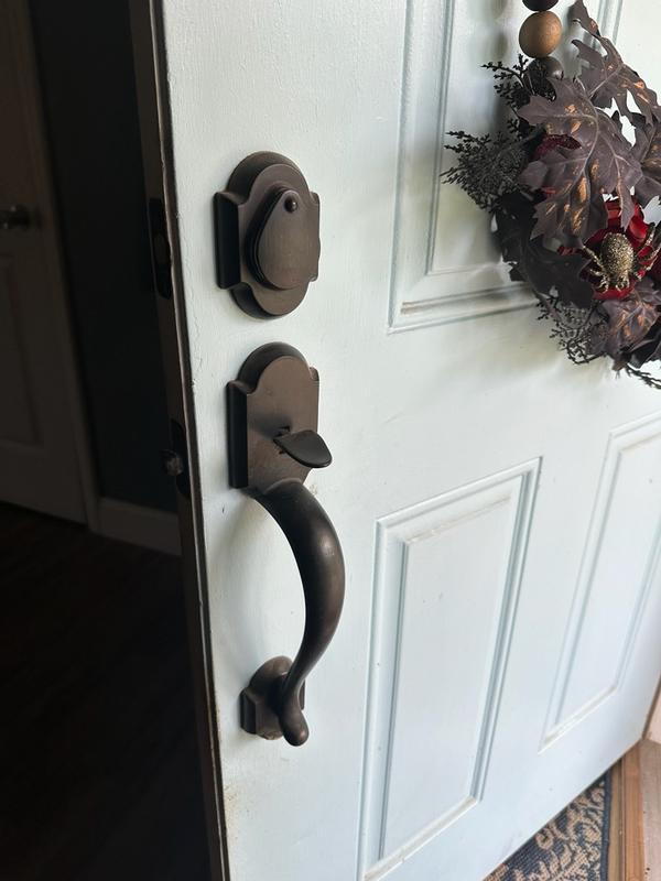 Kwikset San Clemente Satin Nickel Door Handleset with Halifax