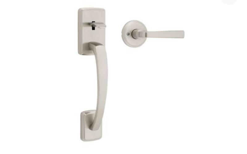 かきたま Satin Nickel Brentford Handleset with Sora Knob (Round) - Deadbolt