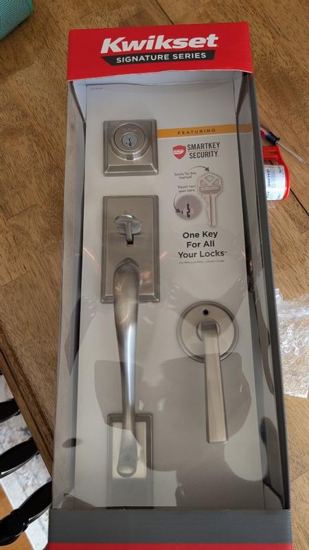 Satin Nickel Hawthorne Handleset with Trafford Lever - Deadbolt
