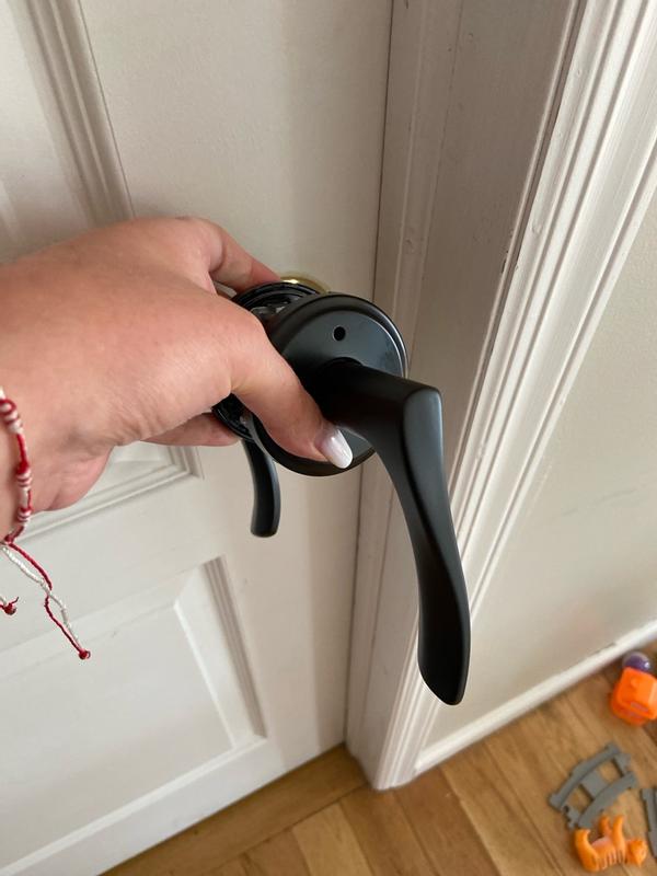 ルル Satin Nickel Sedona Lever - Left Handed - Pull Only | Kwikset