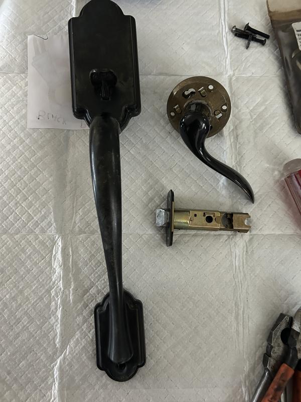 Satin Nickel Arlington Handleset with Tustin Lever - Deadbolt