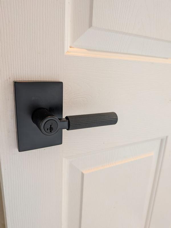 Satin Nickel Mirada Lever (Rectangle) - Hall/Closet | Kwikset