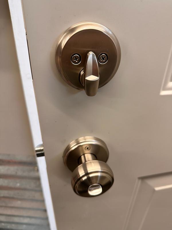Kwikset Sora Satin Nickel Keyed Entry 2.19 in. Door Knob and