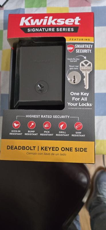 Satin Nickel 258 Crosstown Deadbolt (Rectangle) - Keyed One Side