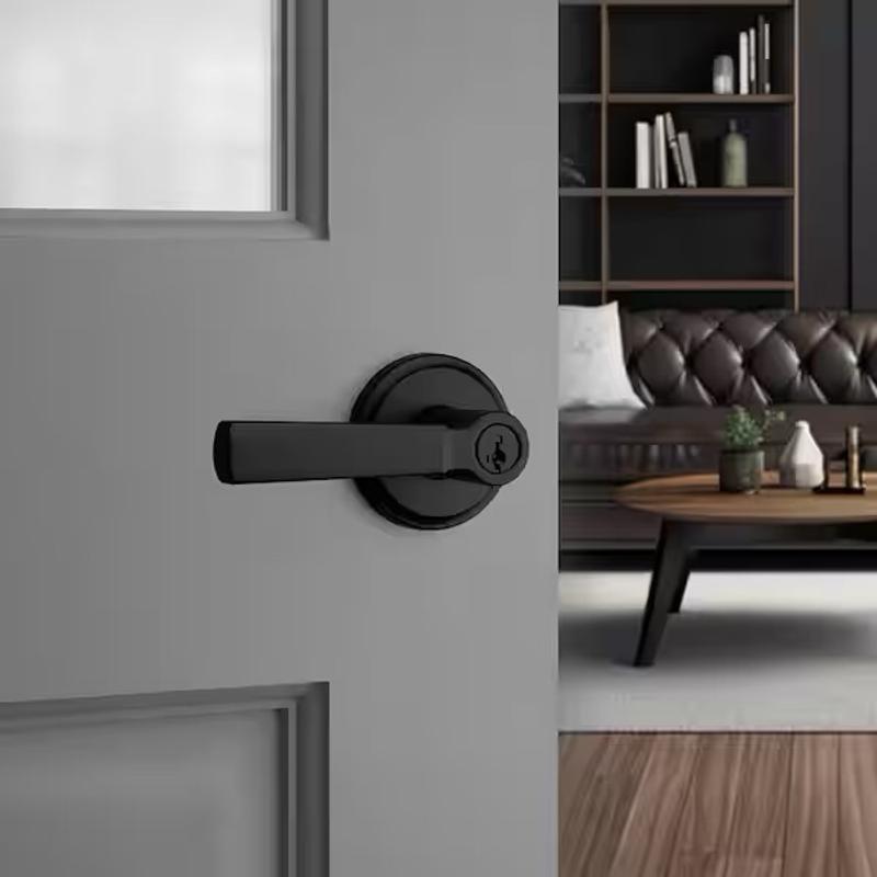 Satin Nickel Perth Lever - Keyed - featuring SmartKey | Kwikset