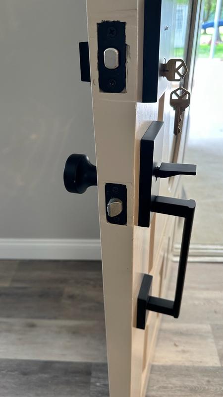 Satin Nickel San Clemente Handleset with Pismo Knob (Square