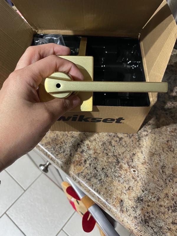 Kwikset Casey Satin Nickel Interior Bed/Bath Privacy Door Handle