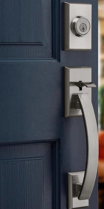 Kwikset Tavaris Satin Chrome Single Cylinder Door Handleset with