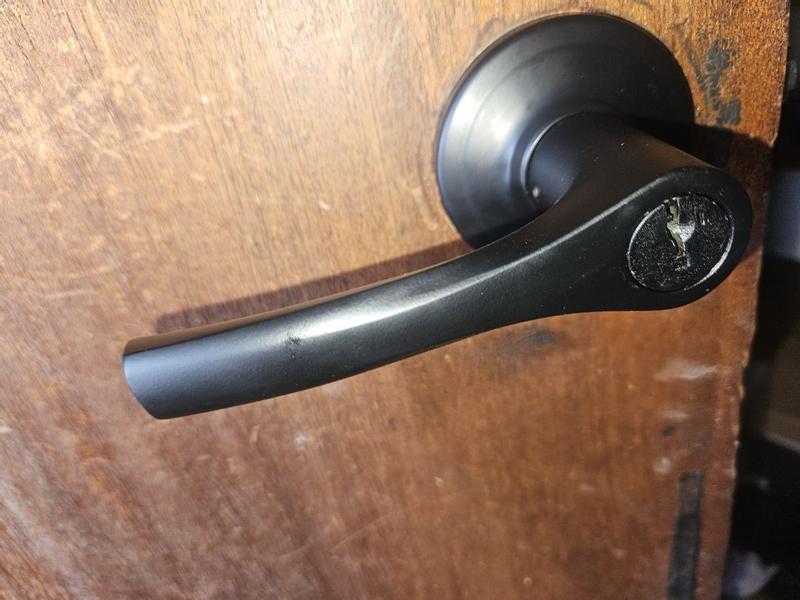 Kwikset Henley Matte Black Exterior Keyed Entry Door Handle