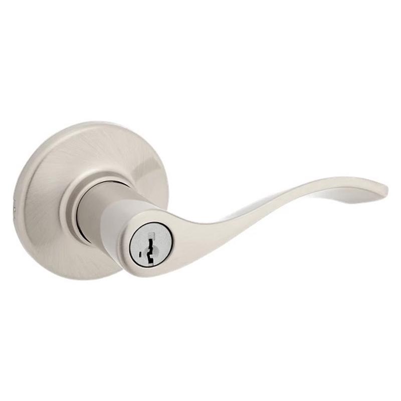 Satin Nickel Balboa Lever - Keyed - featuring SmartKey | Kwikset