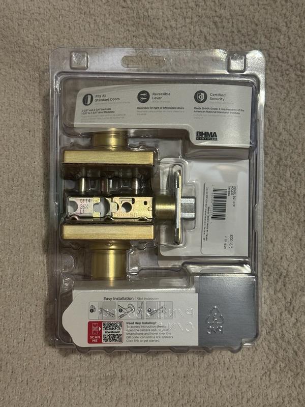 Satin Nickel Hollis Lever (Square) - Hall/Closet | Kwikset