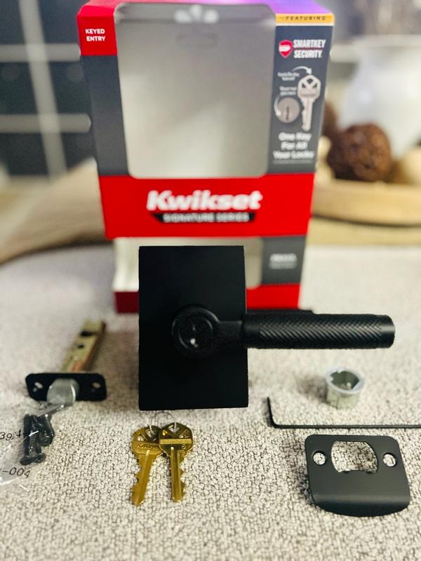 Satin Nickel Prava Lever (Rectangle) - Hall/Closet | Kwikset