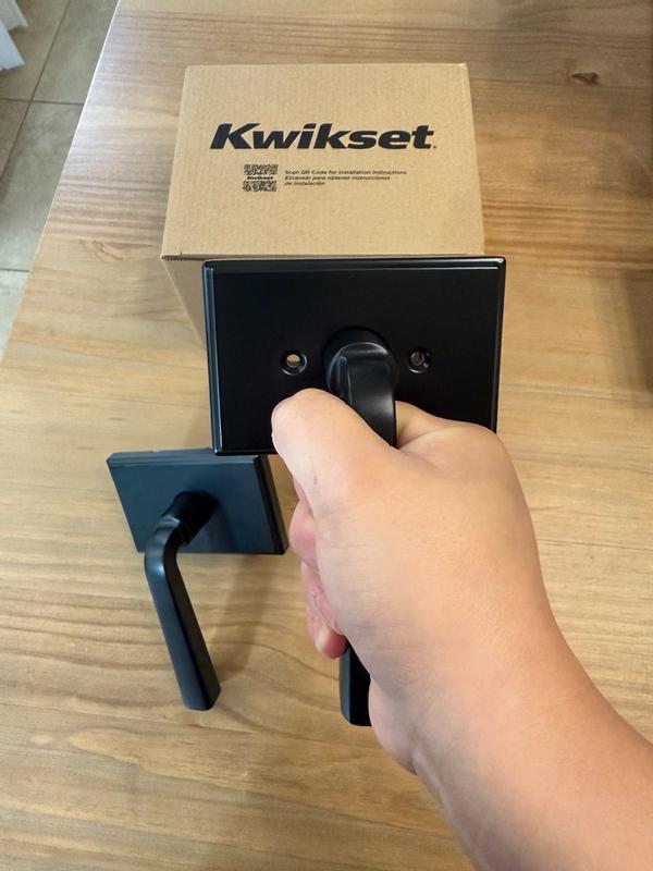 Satin Nickel Trafford Lever (Rectangle) - Hall/Closet | Kwikset